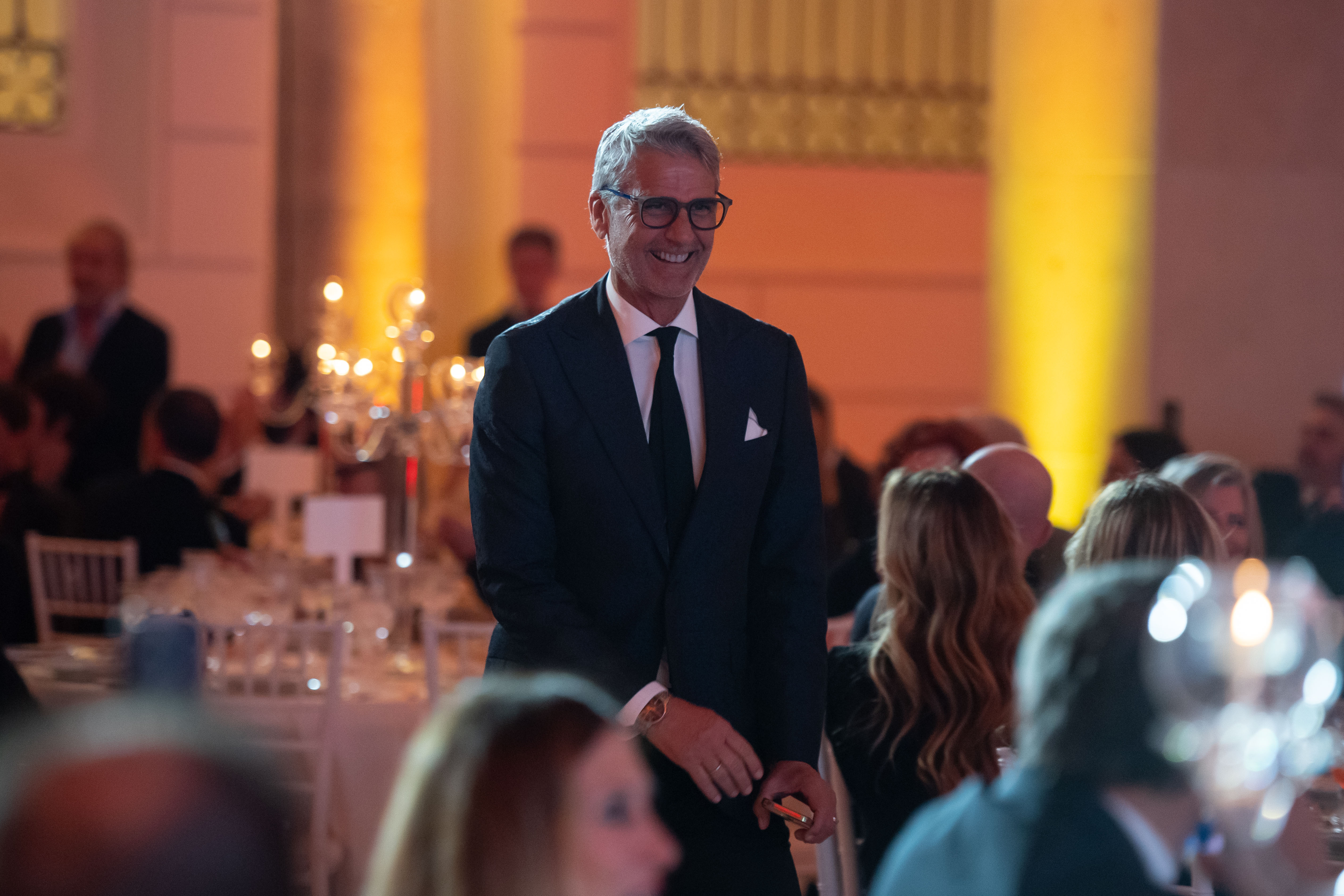 Ubaldo Righetti durante la cena organizzata dalla Roma