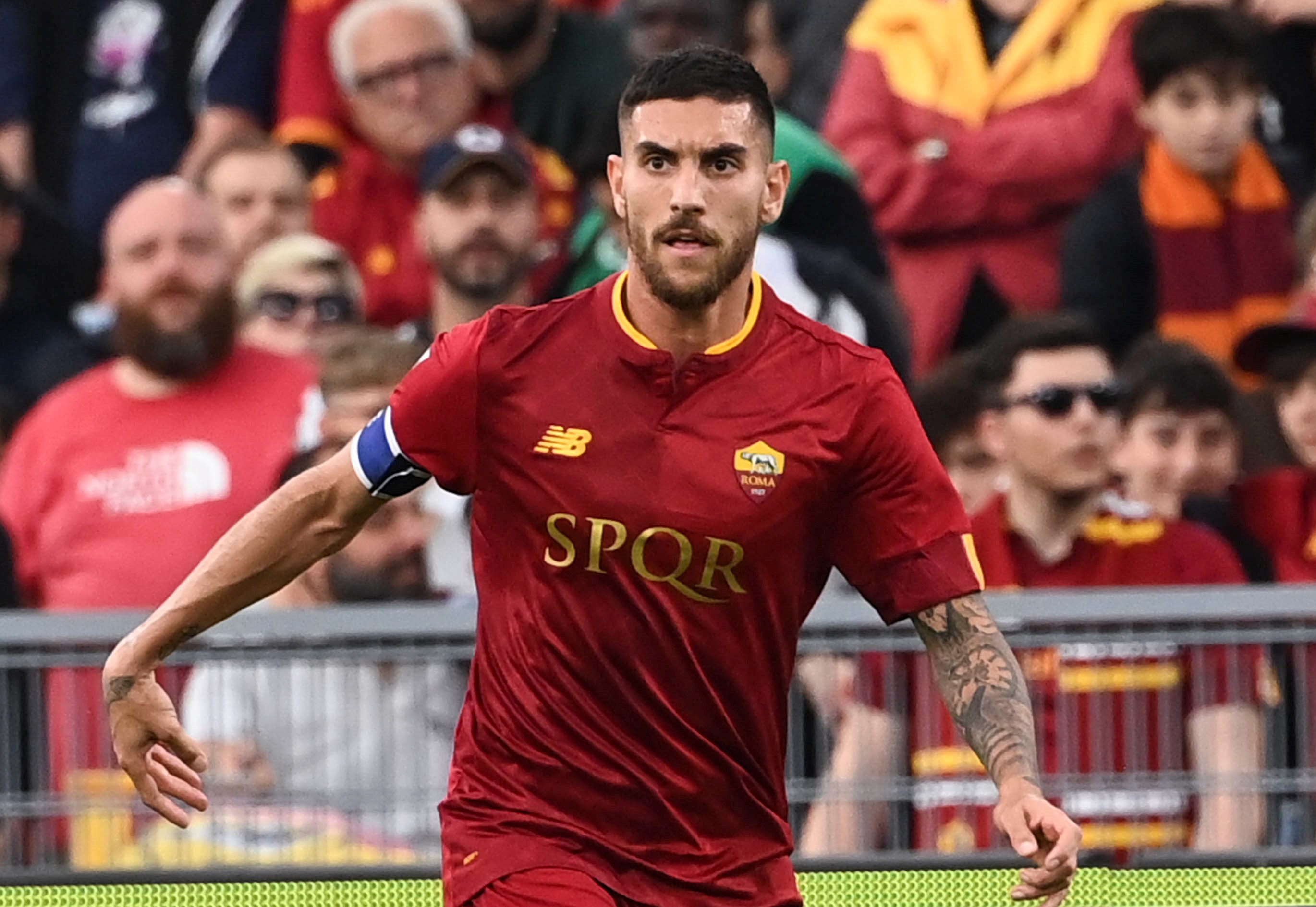 Lorenzo Pellegrini durante una partita della Roma