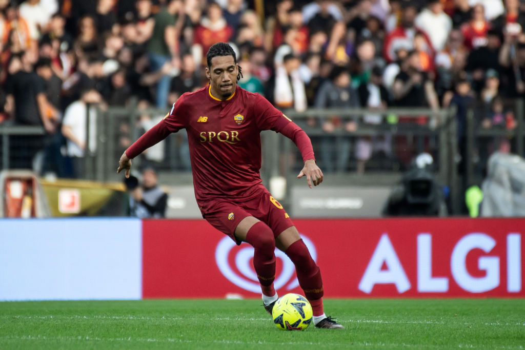 Chris Smalling durante una partita della Roma