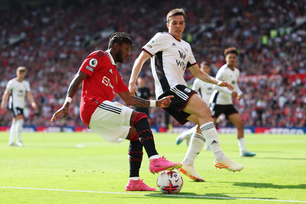 Fred in campo con il Manchester United