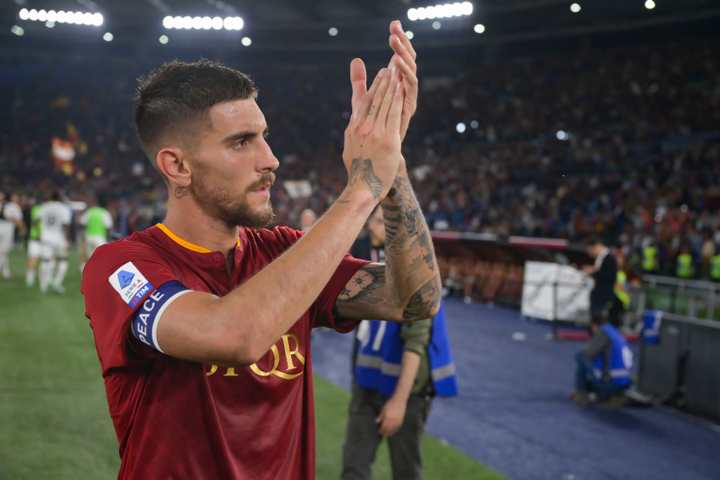 Lorenzo Pellegrini ringrazia i tifosi allo Stadio Olimpico