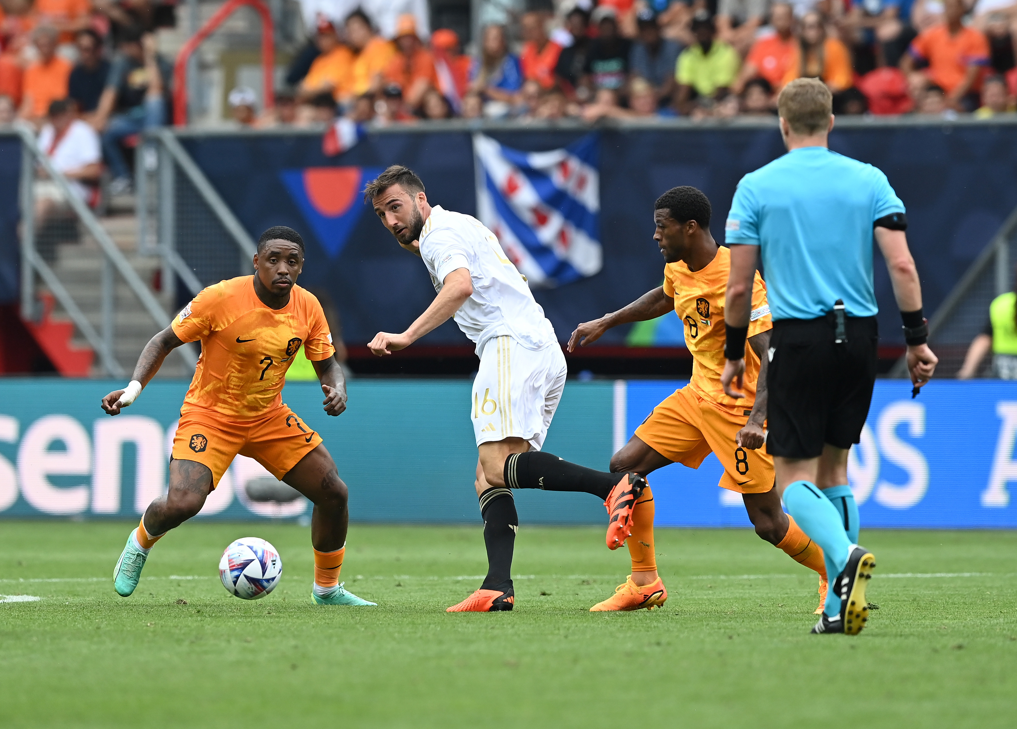 Bryan Cristante durante la partita di Nations League tra Olanda e Italia