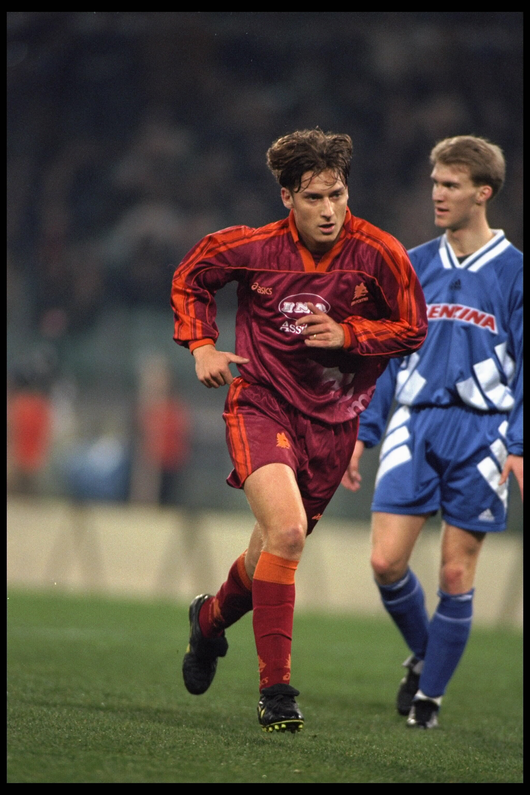 Totti contro lo Sparta Praga, Coppa Uefa 1995-96 (GETTY IMAGES)