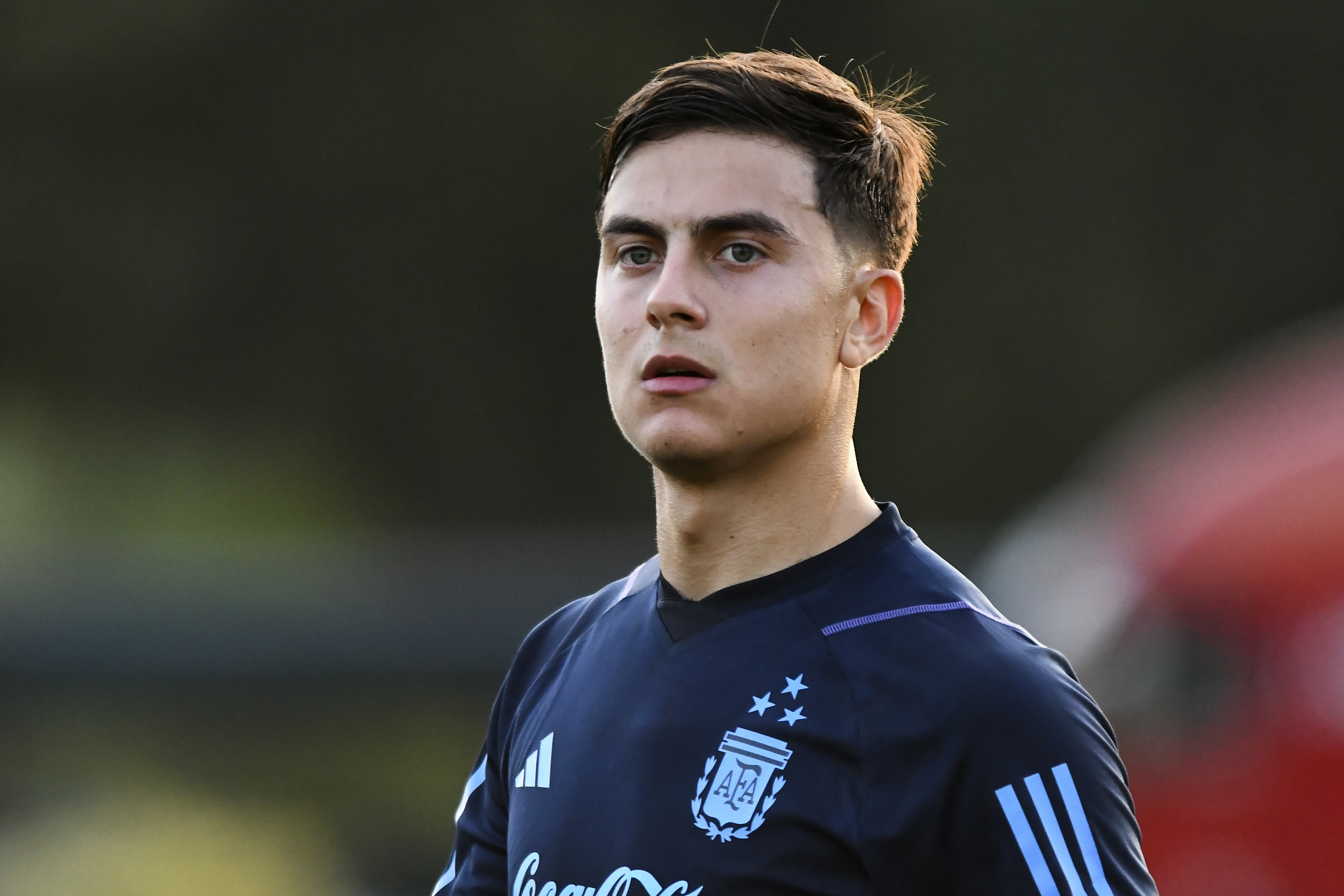 Paulo Dybala in allenamento con la Nazionale