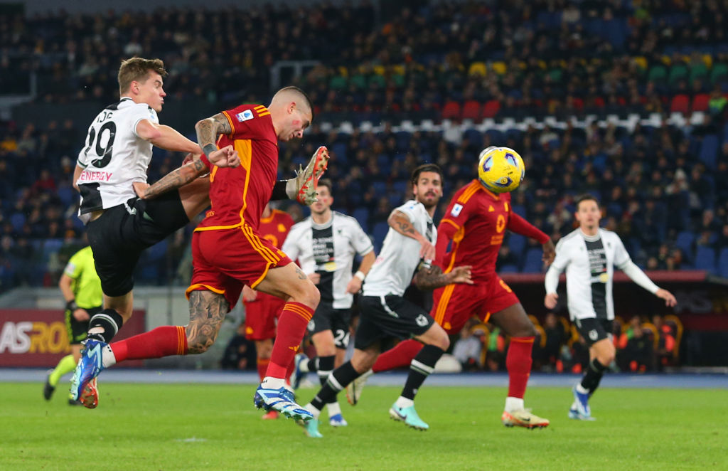 Il gol di Mancini contro l'Udinese