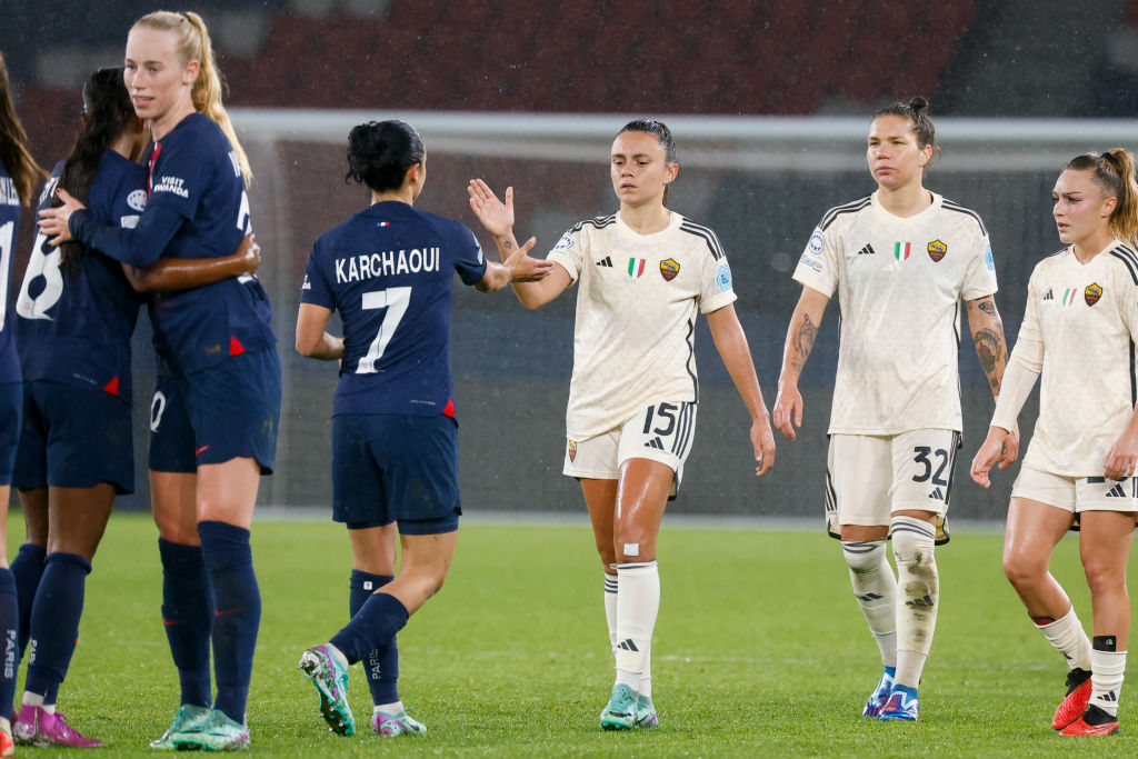 La Roma Femminile al termine della sfida con il Psg