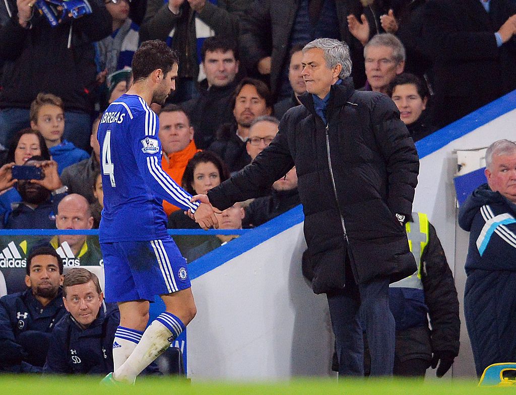 Cesc Fabregas con José Mourinho negli anni al Chelsea