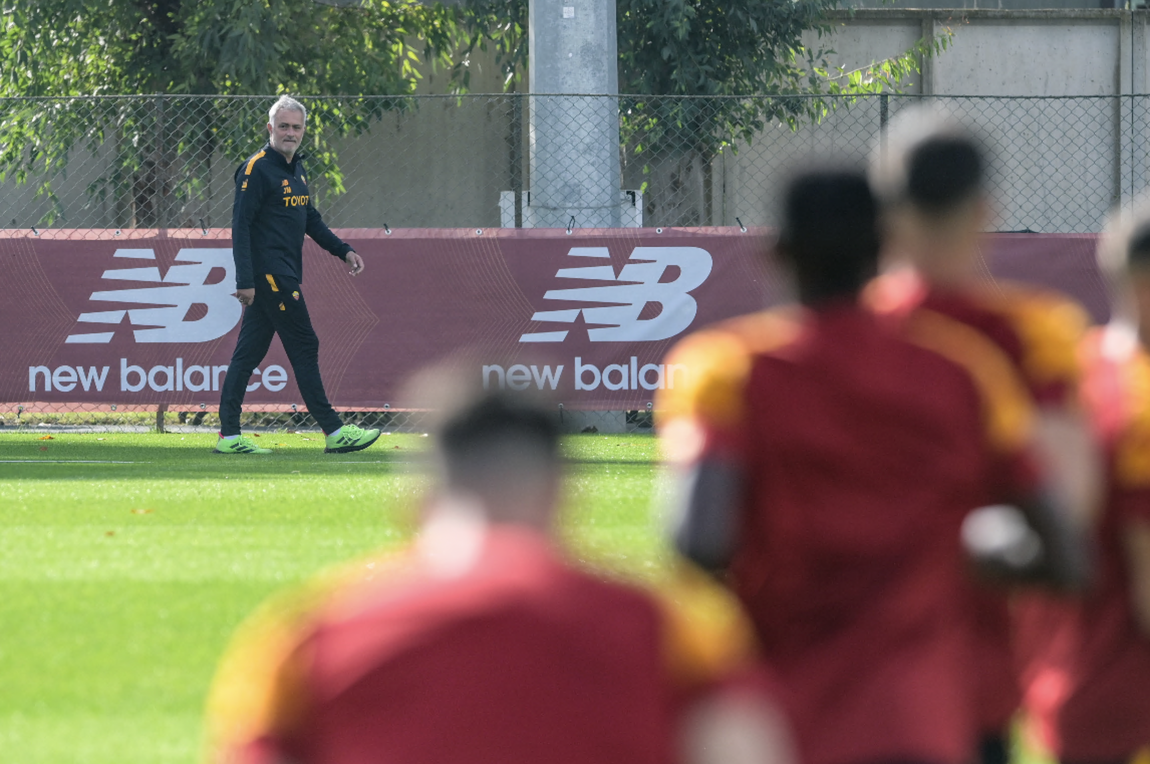 Mourinho during a training session in Trigoria