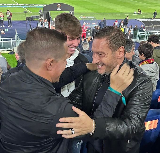 Rodrigo Taddei, Francesco e Cristian Totti allo Stadio Olimpico