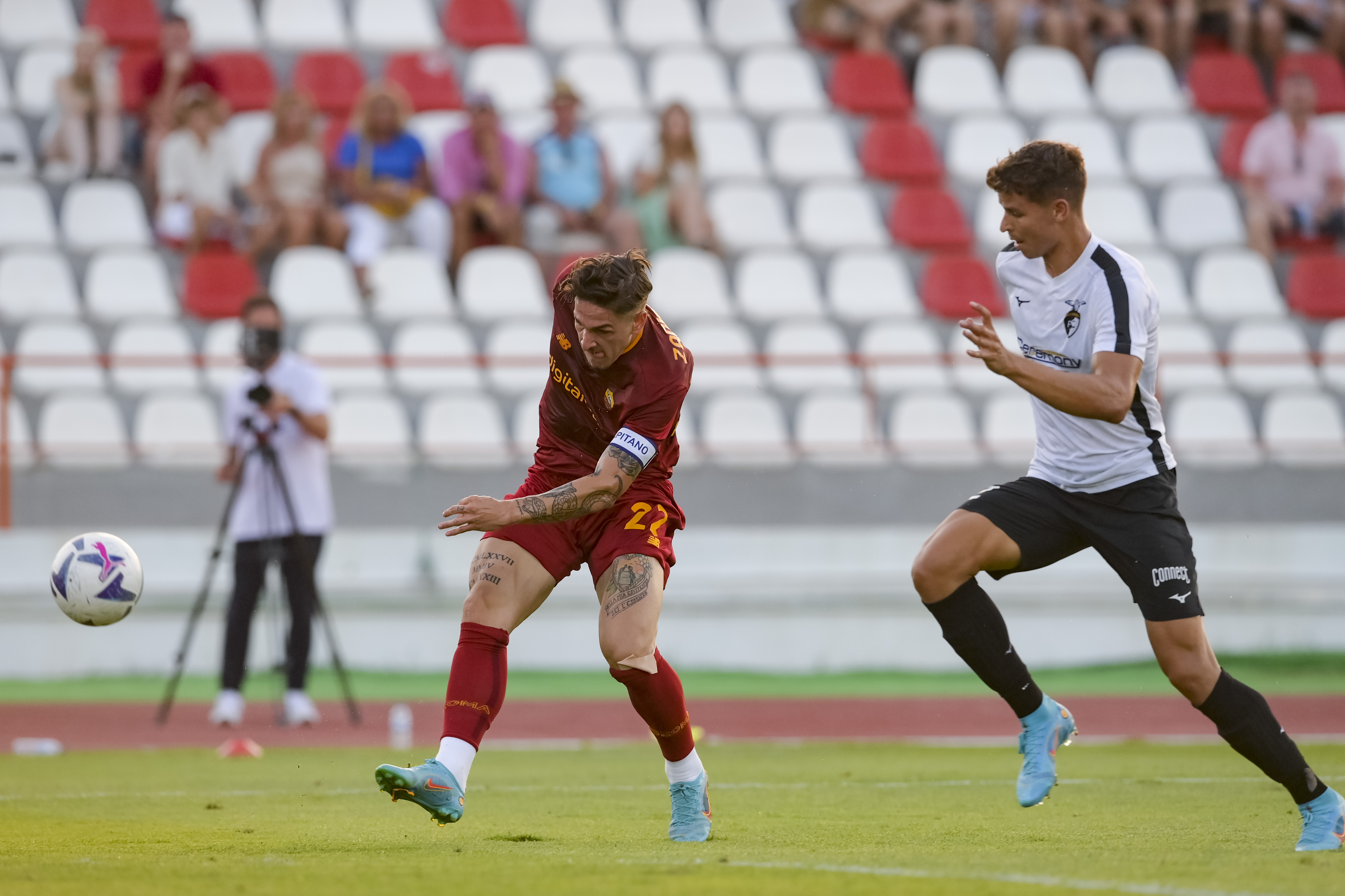 Il tiro del 2-0 di Zaniolo