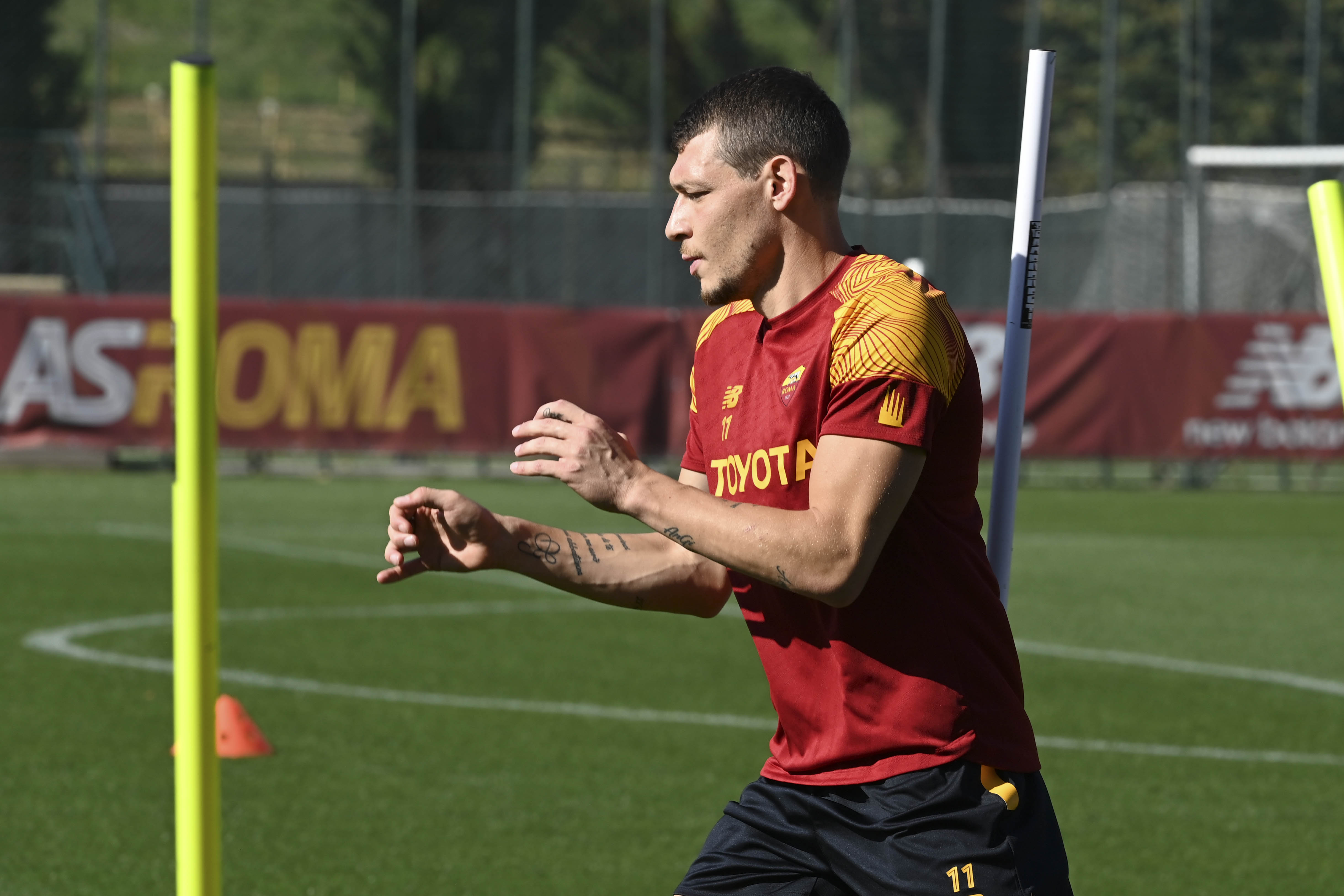 Belotti durante l\'allenamento 