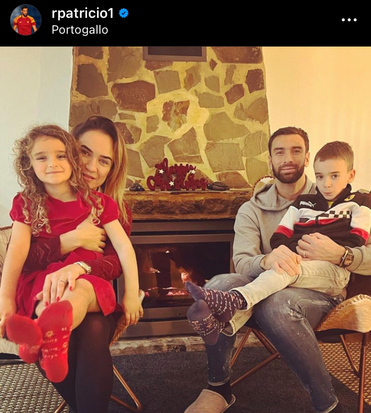 Rui Patricio con la moglie e i figli