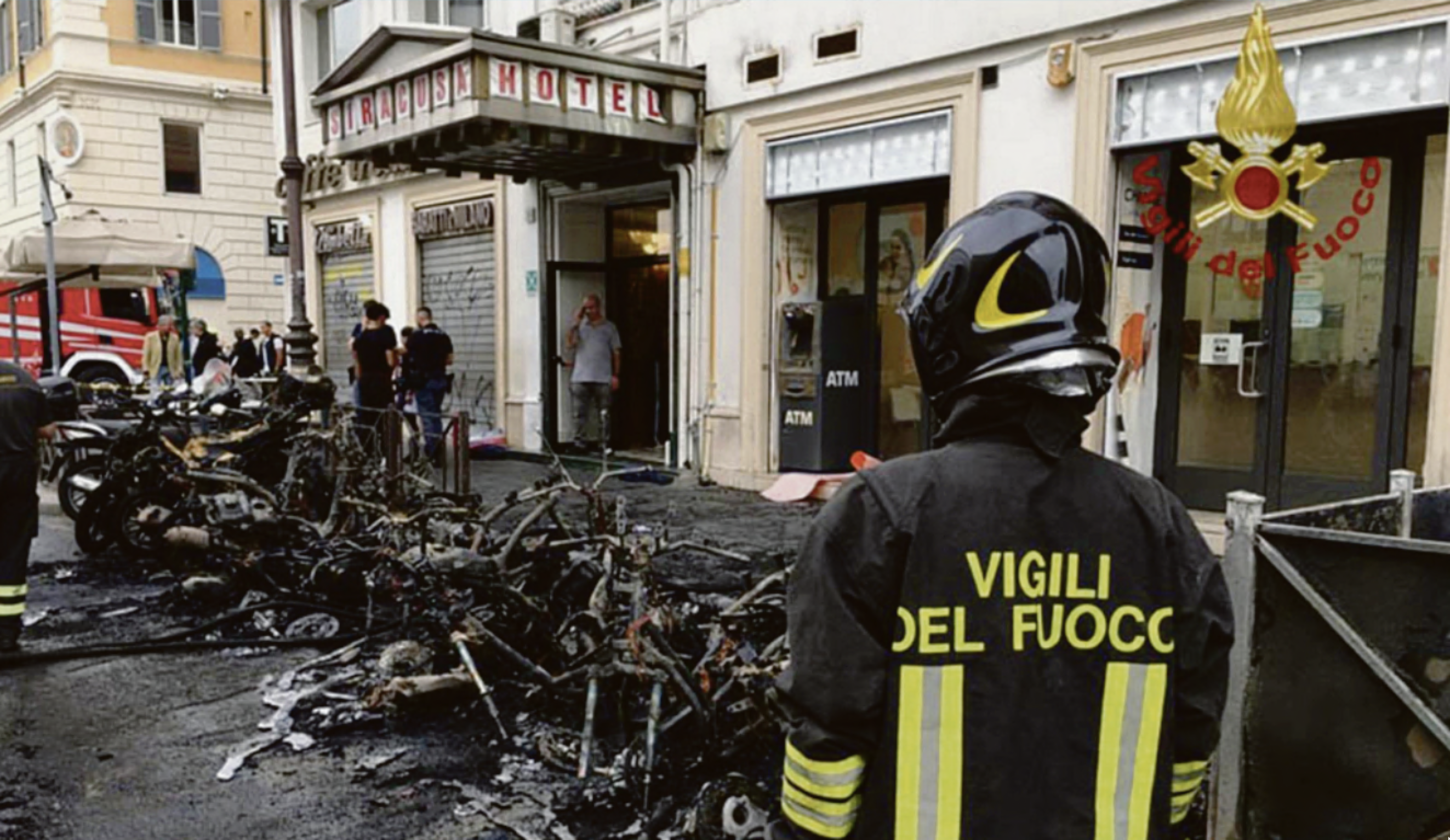 I Vigili del Fuoco in Via Marsala 