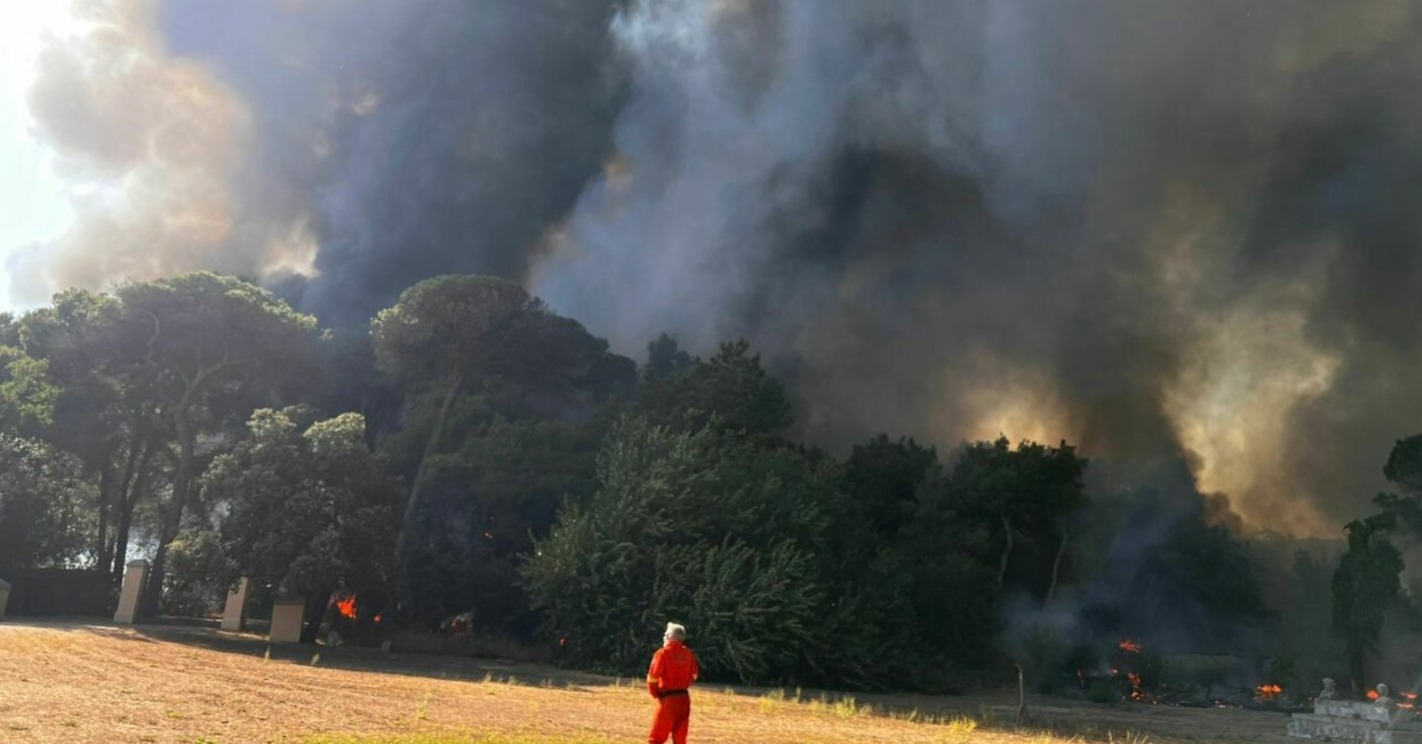 Incendio a Roma