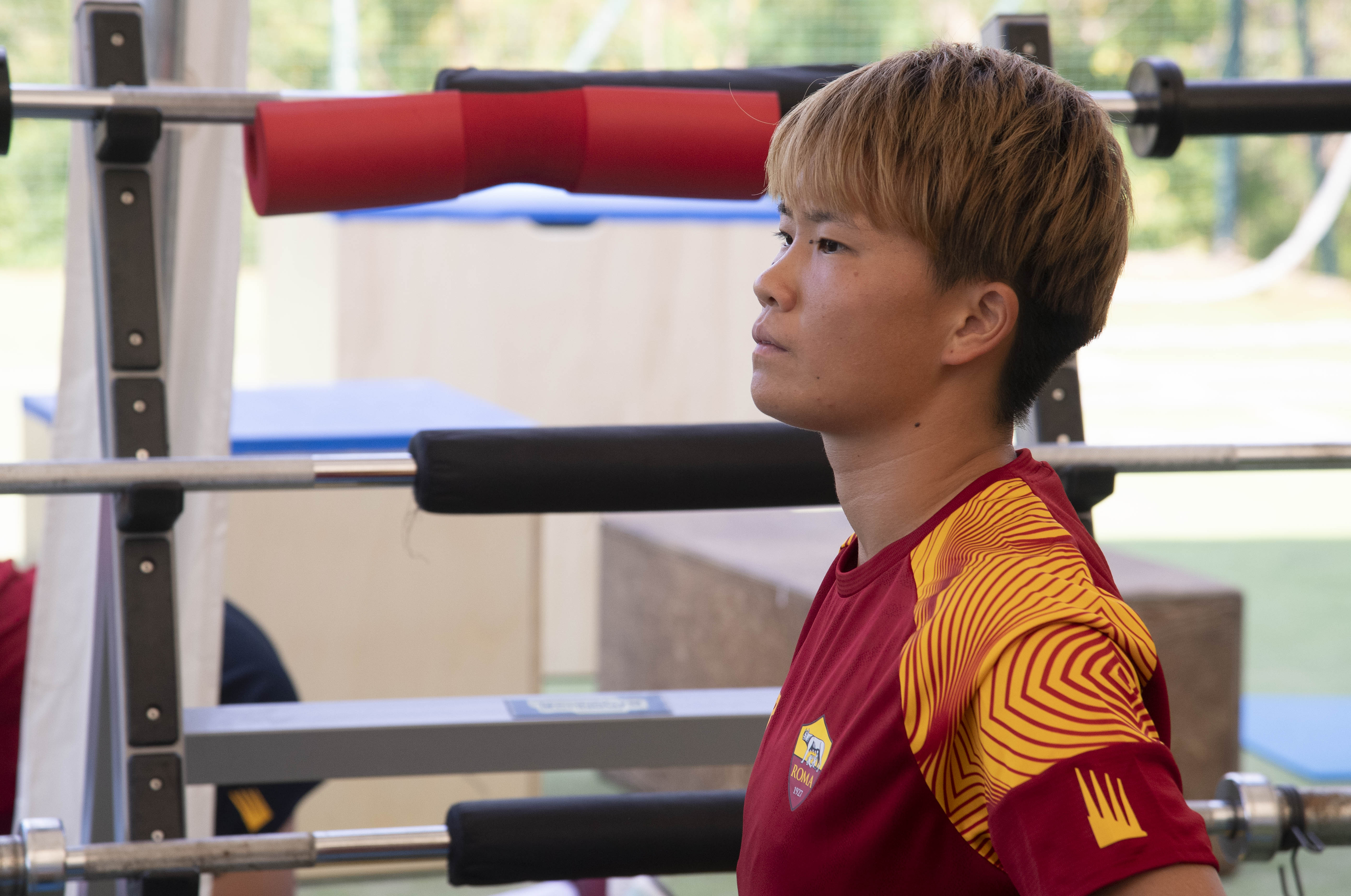 Minami durante un allenamento della Roma