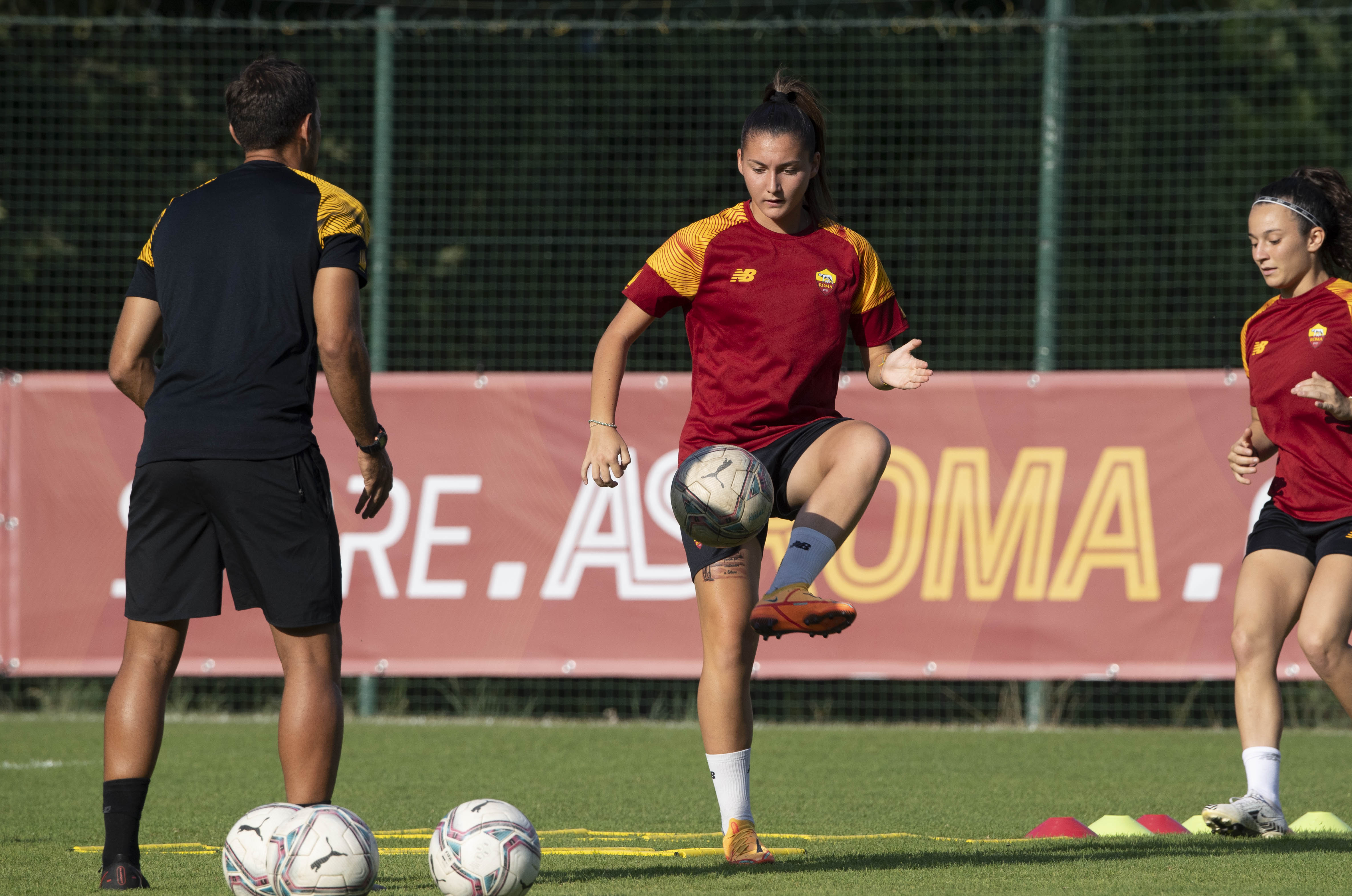 Anstasia Ferrara durante un allenamento della Roma