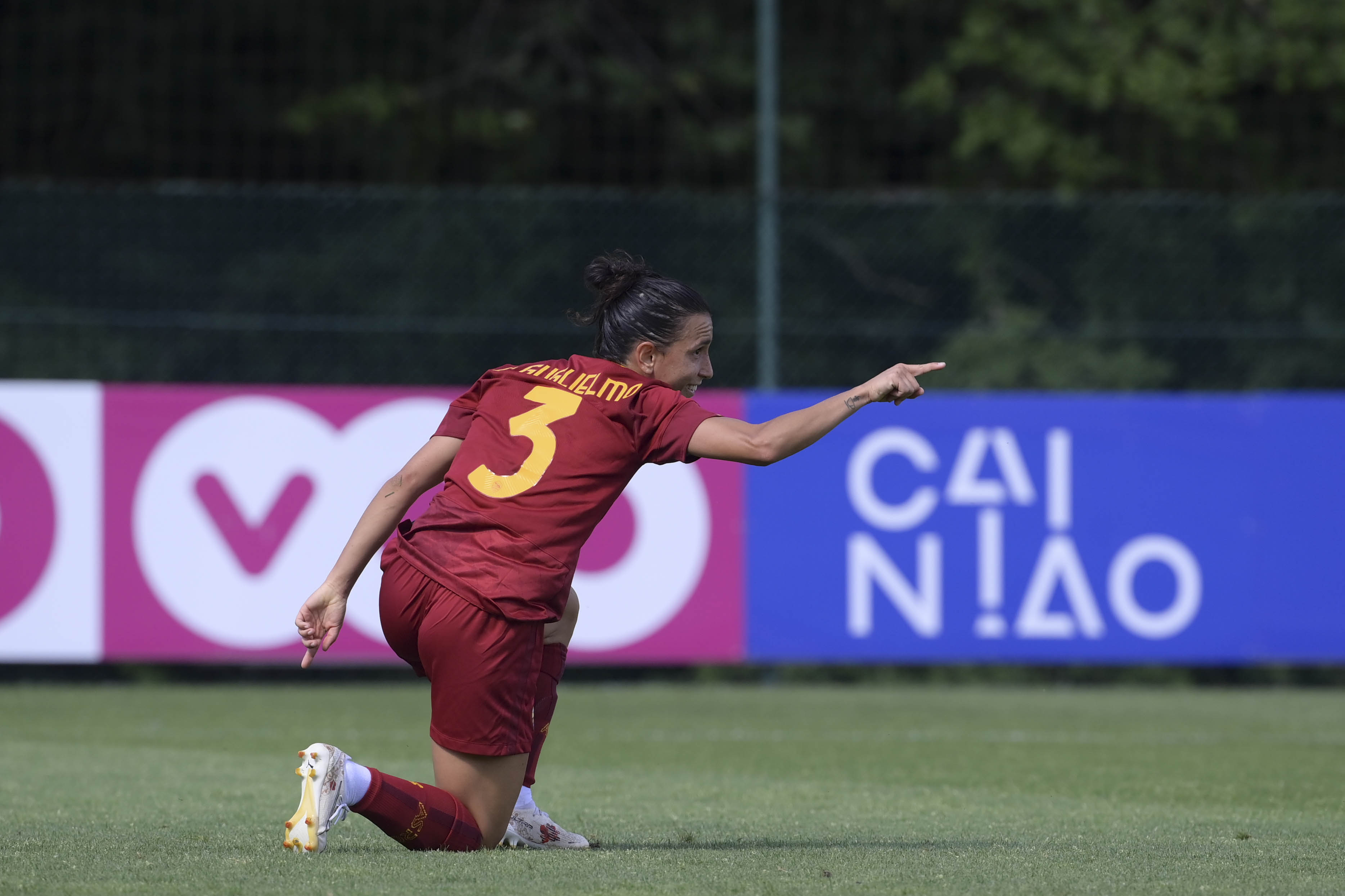 Lucia Di Guglielmo durante una partita della Roma Femminile