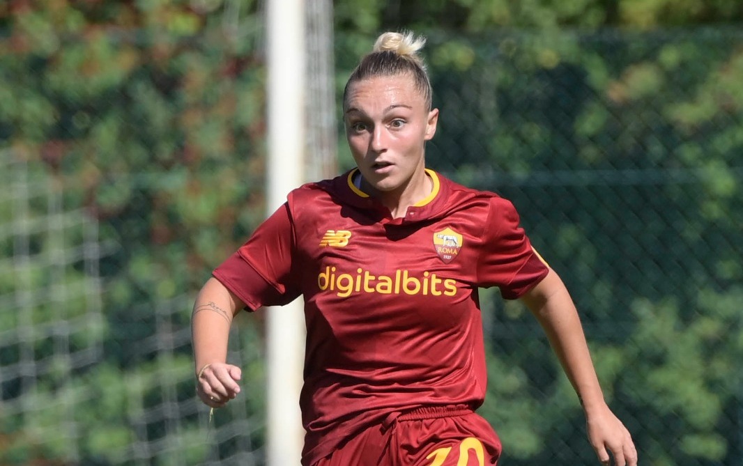 Giada Greggi durante una partita della Roma Femminile