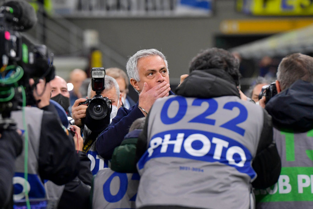 José Mourinho a San Siro contro l'Inter