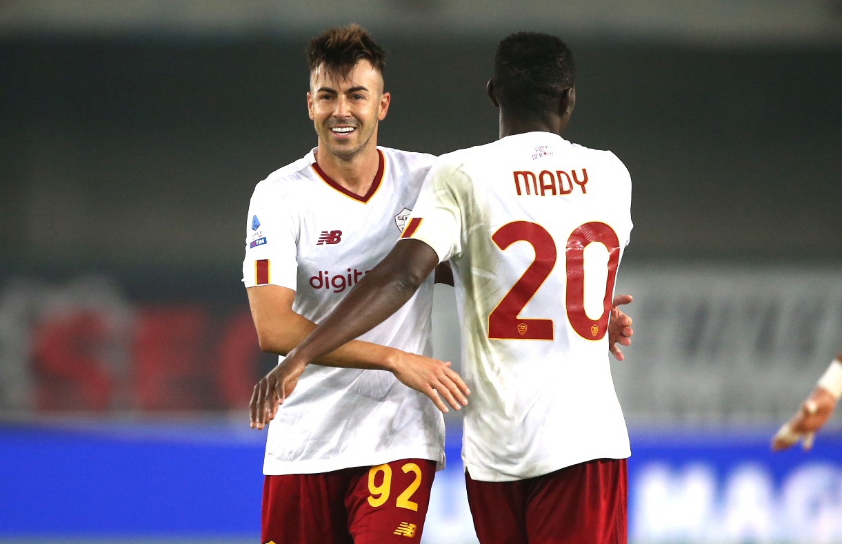 El Shaarawy and Camara during Verona's win