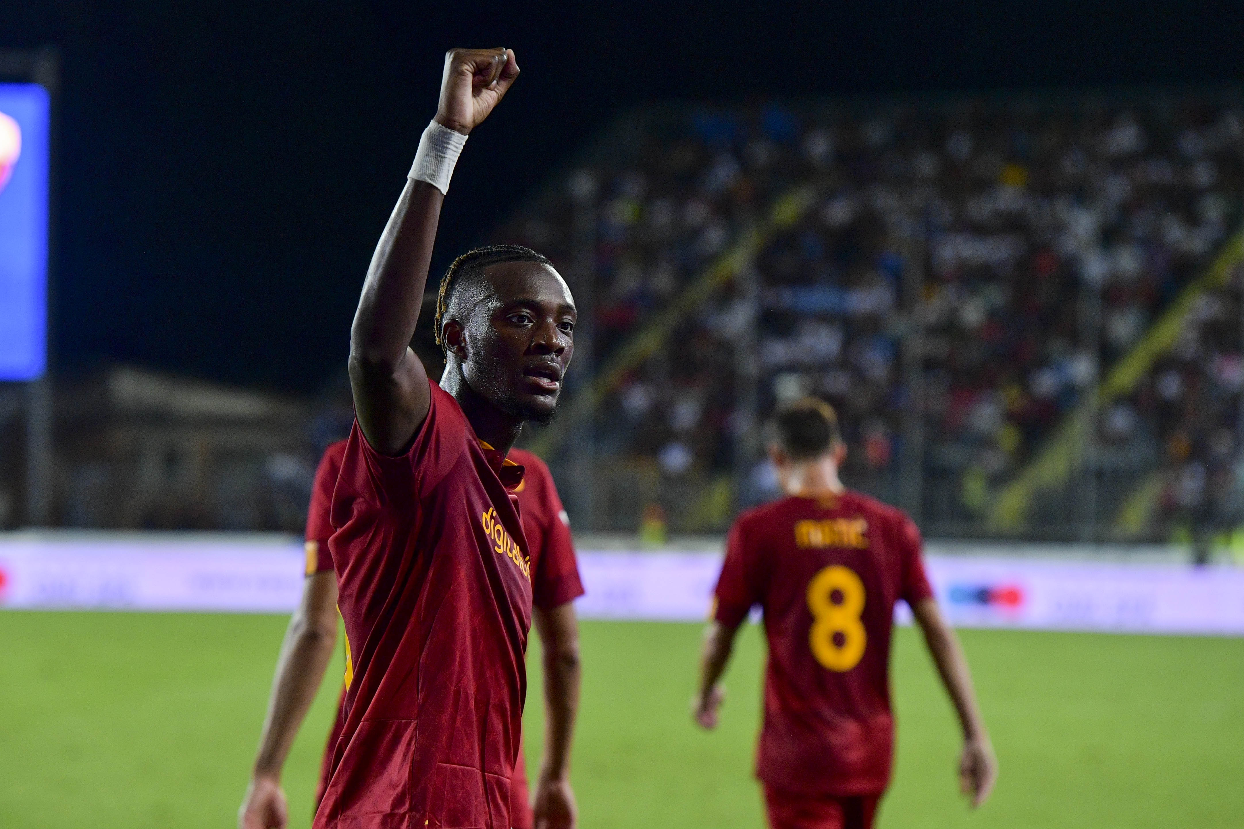 Abraham esulta dopo il Gol in Empoli-Roma