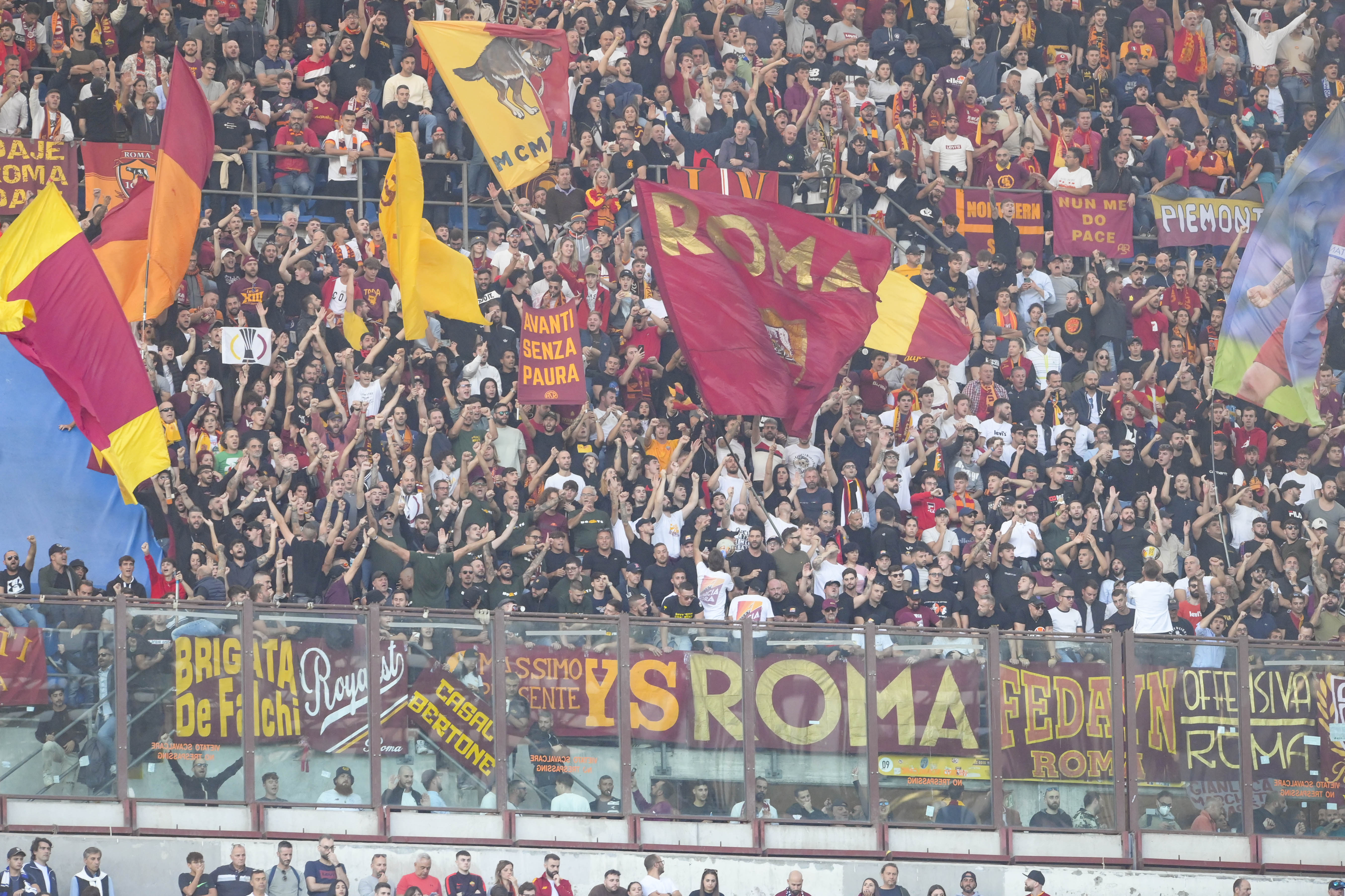 Il settore ospiti di San Siro in occasione dell'ultimo Inter-Roma