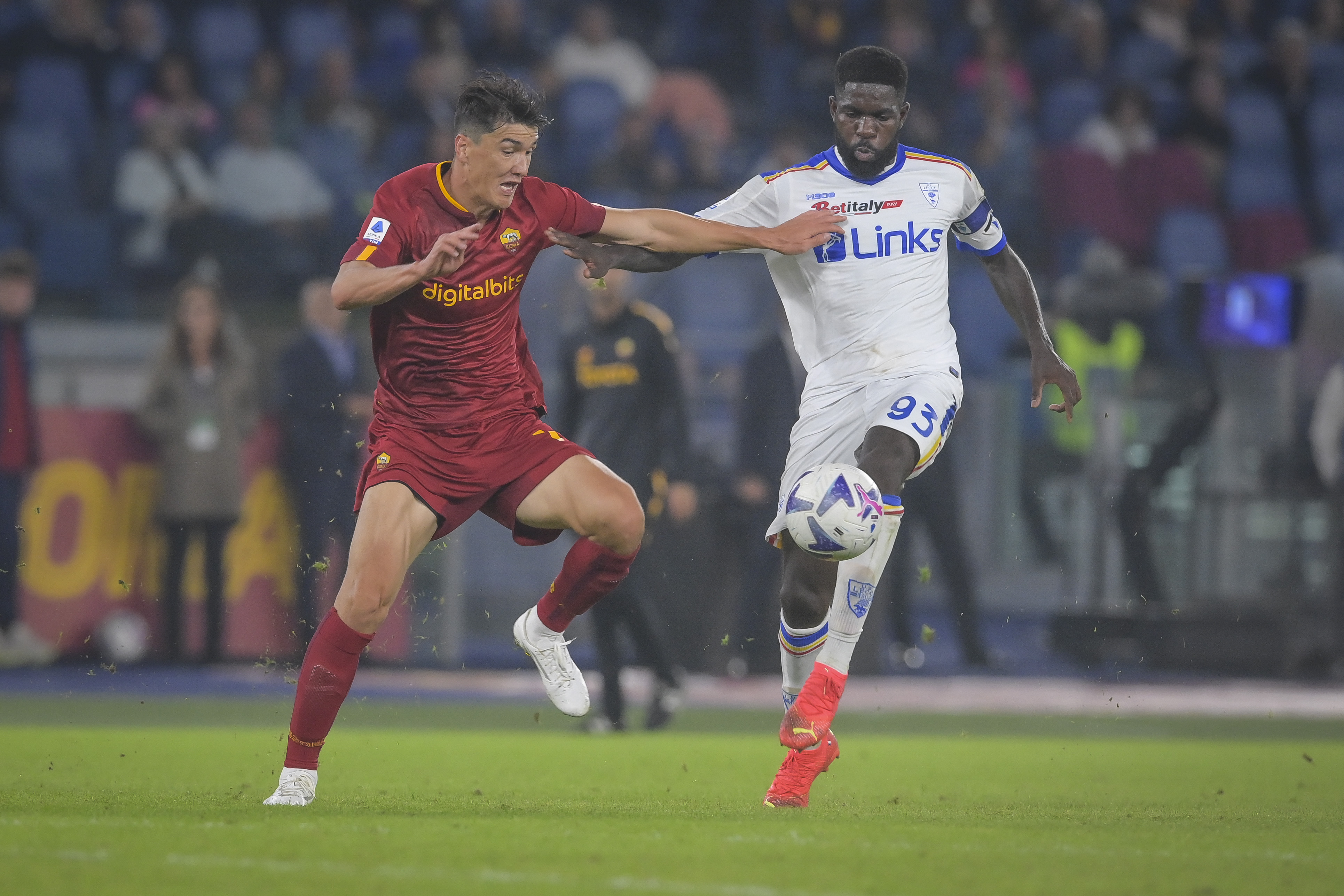 Samuel Umtiti all'Olimpico contro Shomurodov