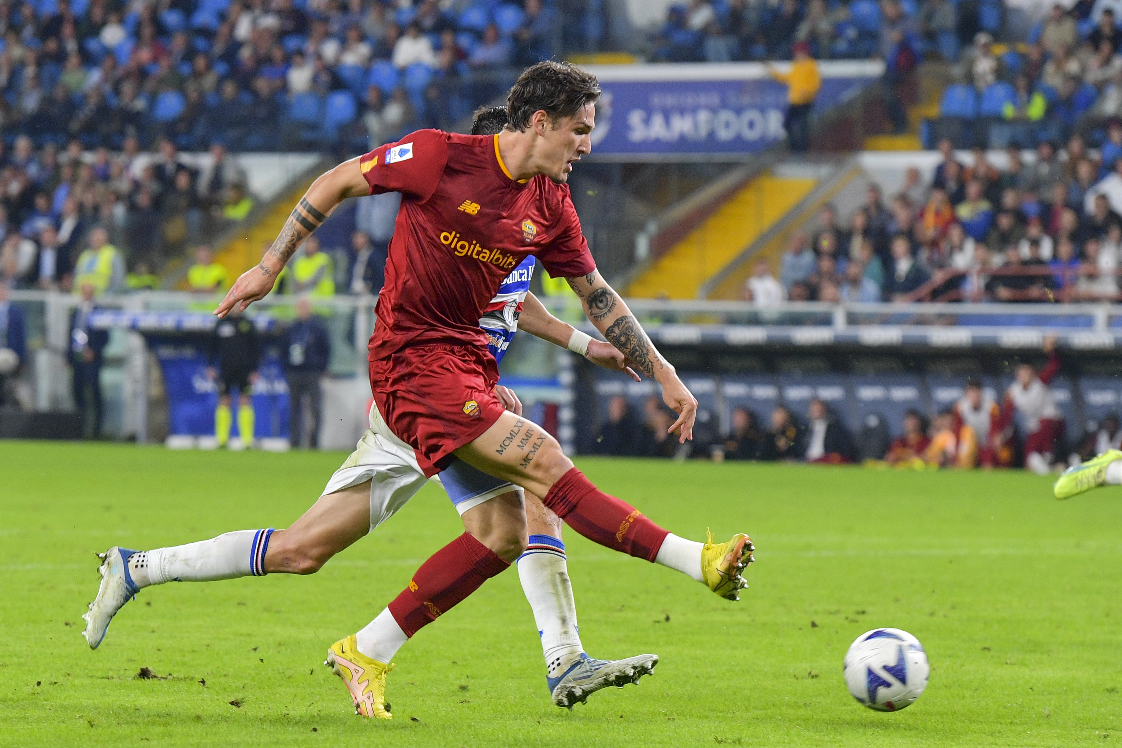 Nicolò Zaniolo in azione contro la Sampdoria