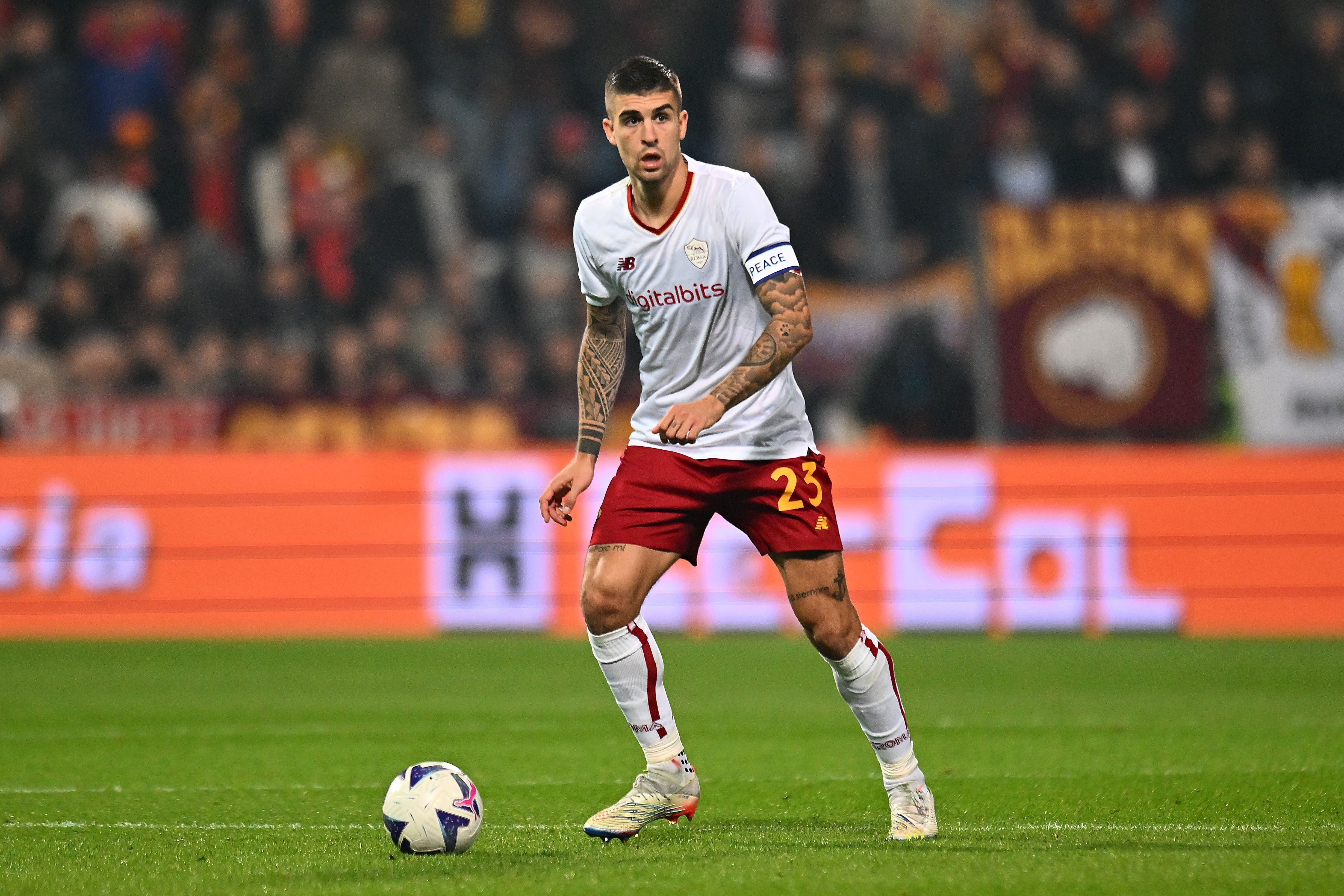 Gianluca Mancini in azione contro il Sassuolo