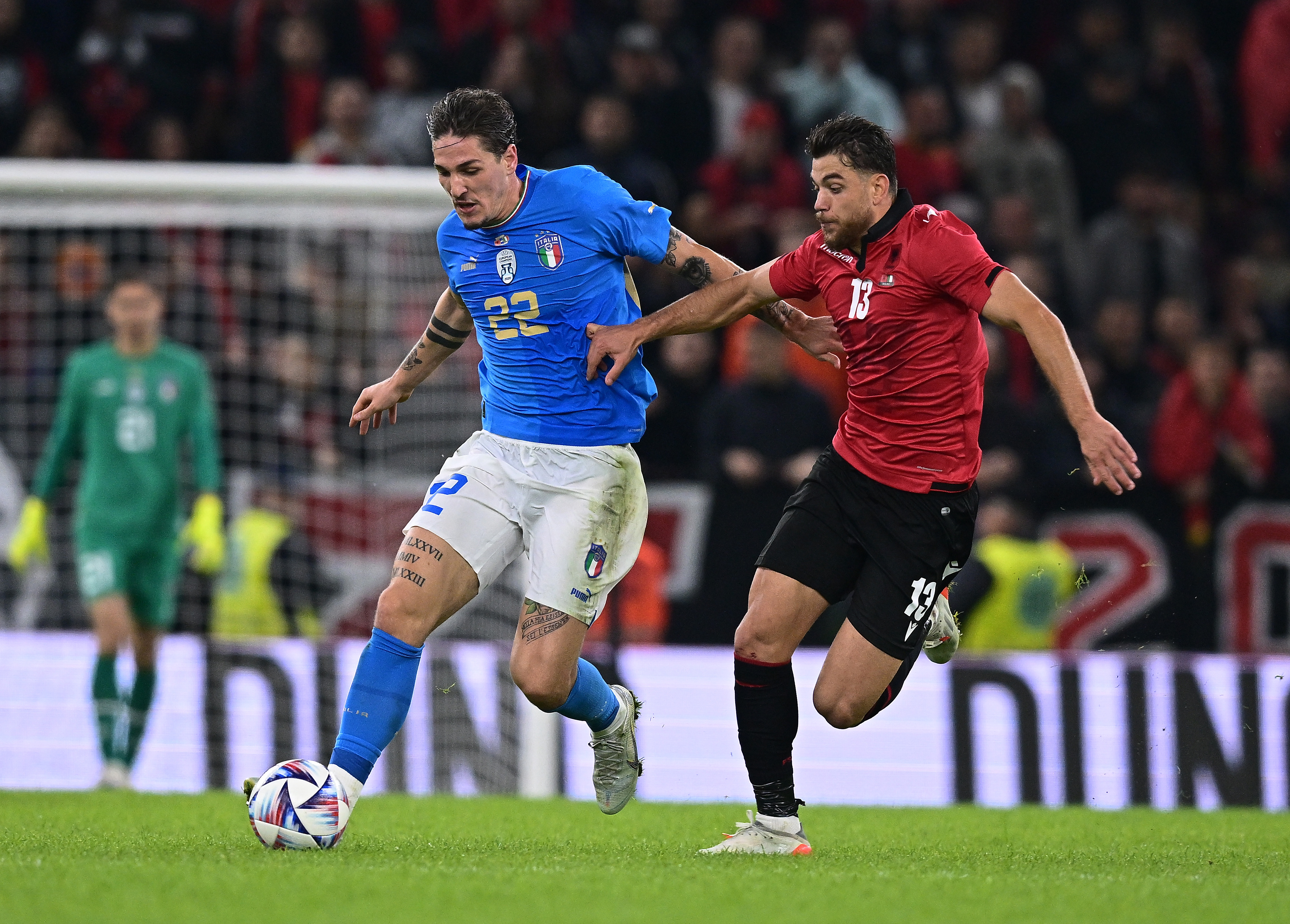 Zaniolo in campo con la maglia azzurra