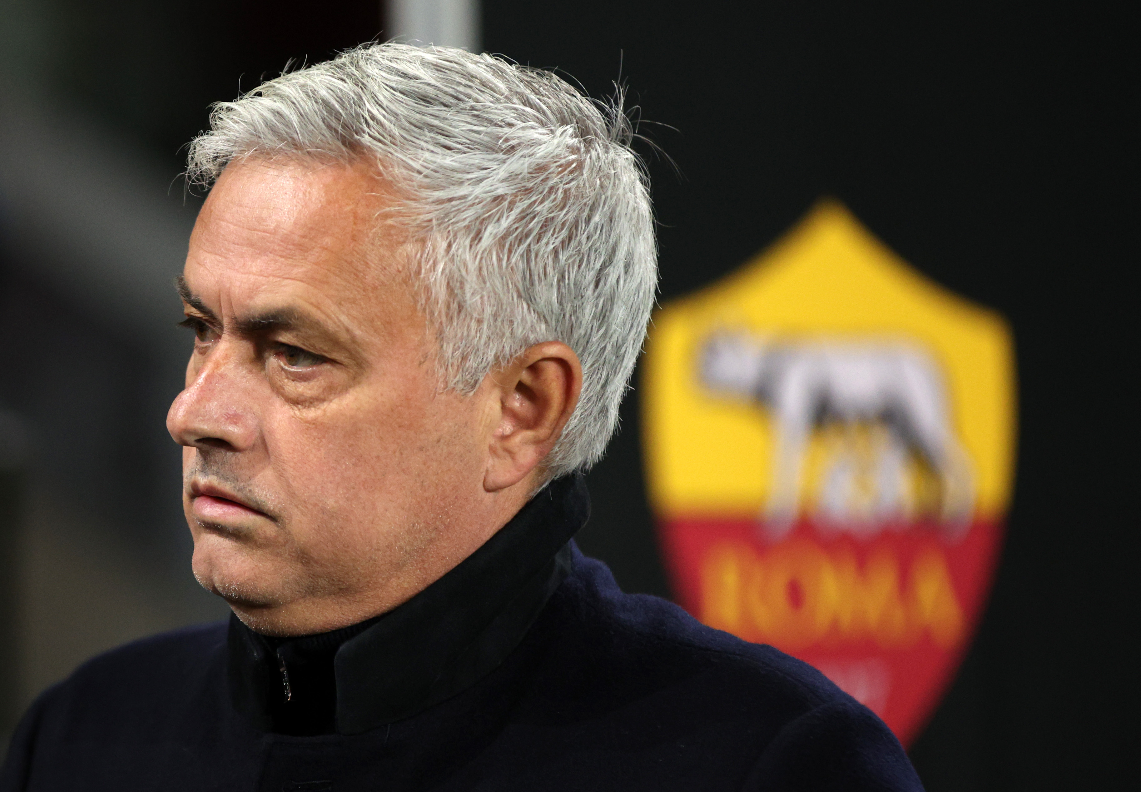 José Mourinho sulla panchina della Roma