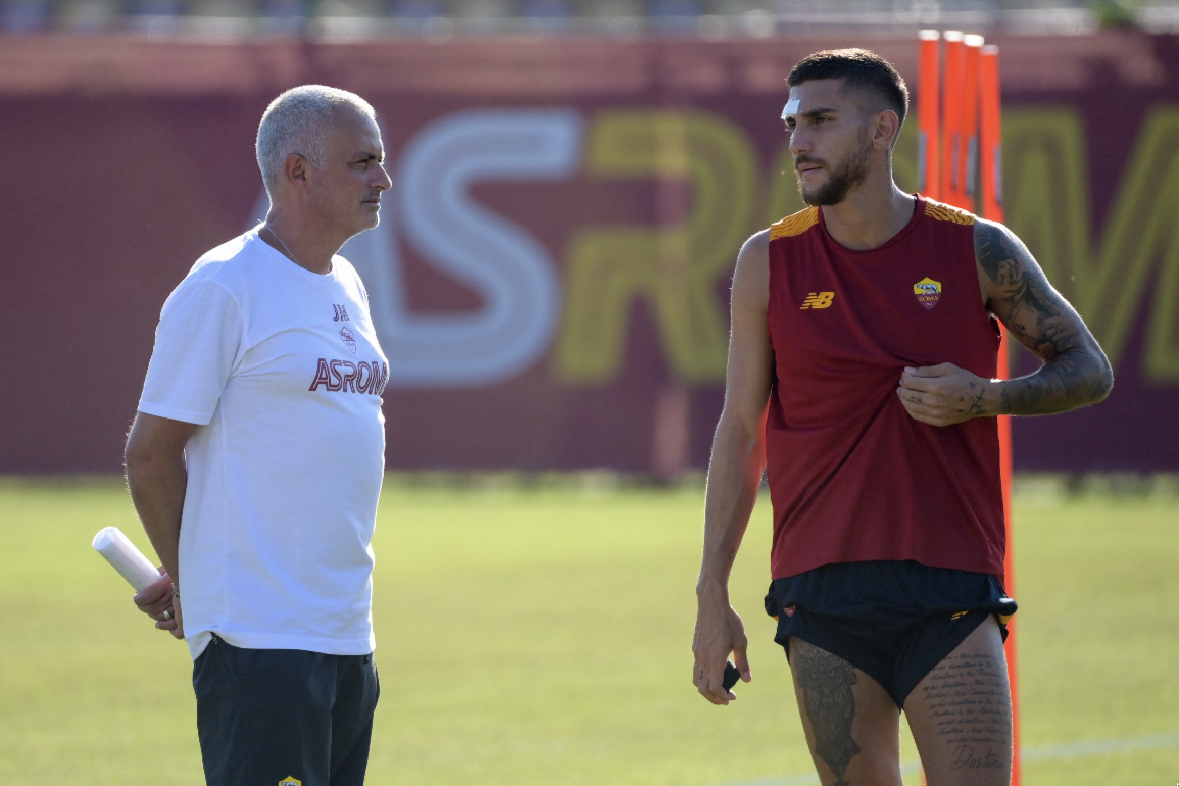 José Mourinho e Lorenzo Pellegrini