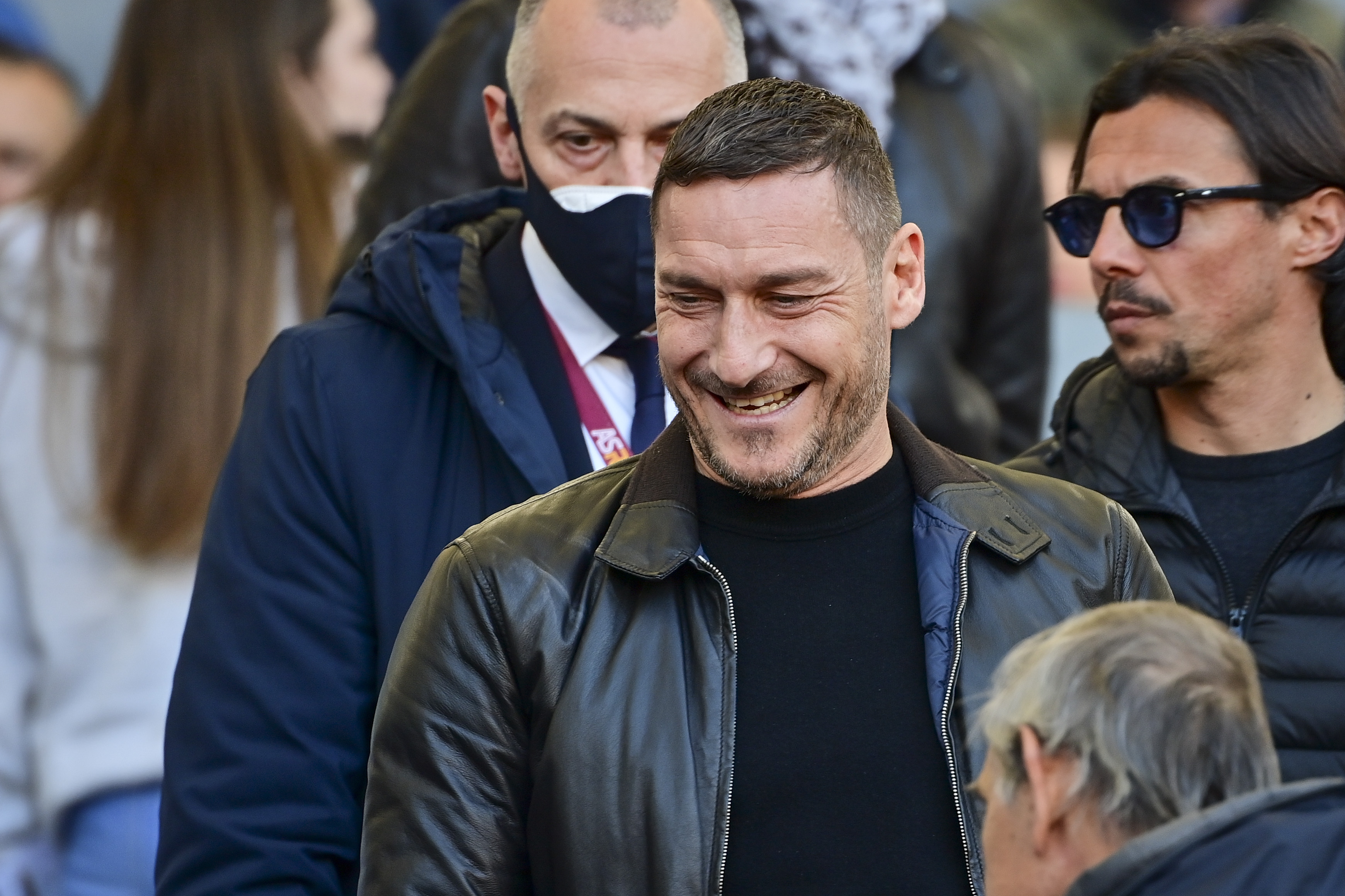 Francesco Totti in tribuna durante Roma-Salernitana