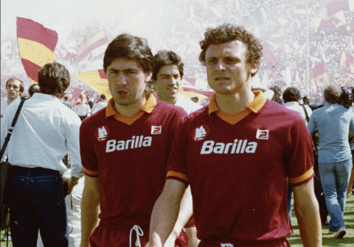 Pietro Vierchowod con Carlo Ancelotti il giorno del secondo tricolore, nel match col Torino