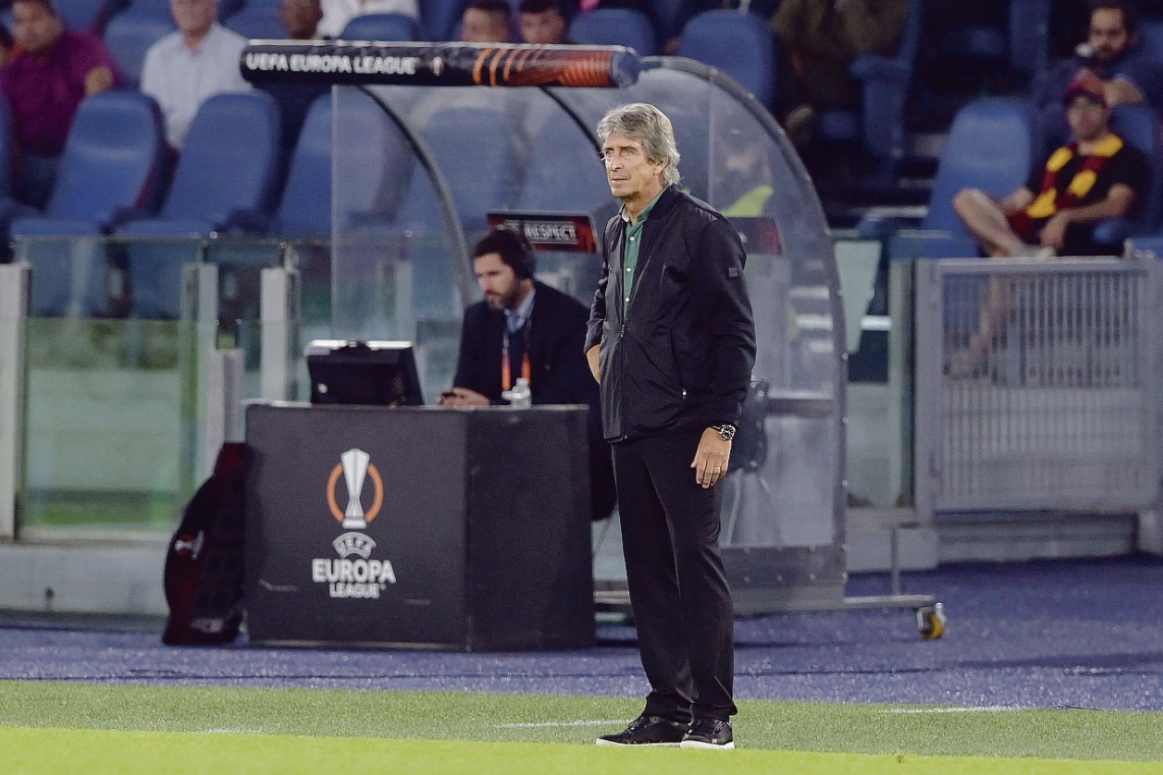 Manuel Pellegrini allo Stadio Olimpico in occasione di Roma-Real Betis 