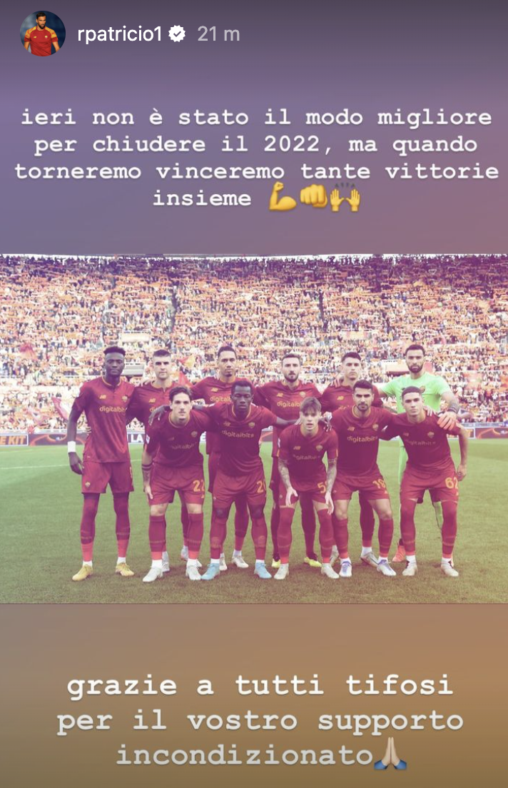 La storia di Rui Patricio su Instagram