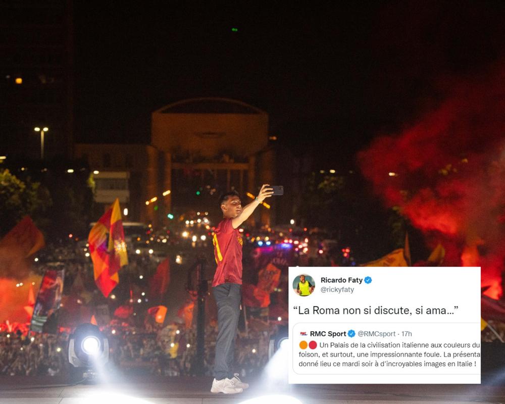 Una delle foto di Dybala ieri sera e il tweet di Faty