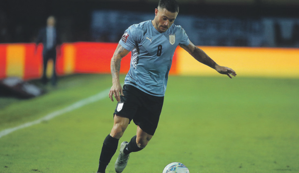 Nandez con la maglia dell'Uruguay