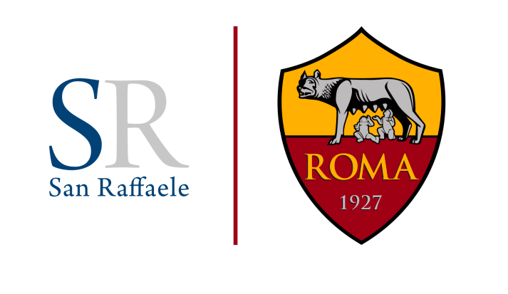 I loghi del Gruppo San Raffaele e della As Roma