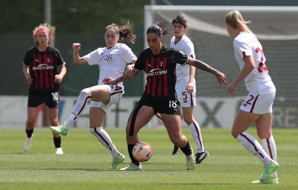 Vicky Losada in azione contro il Milan