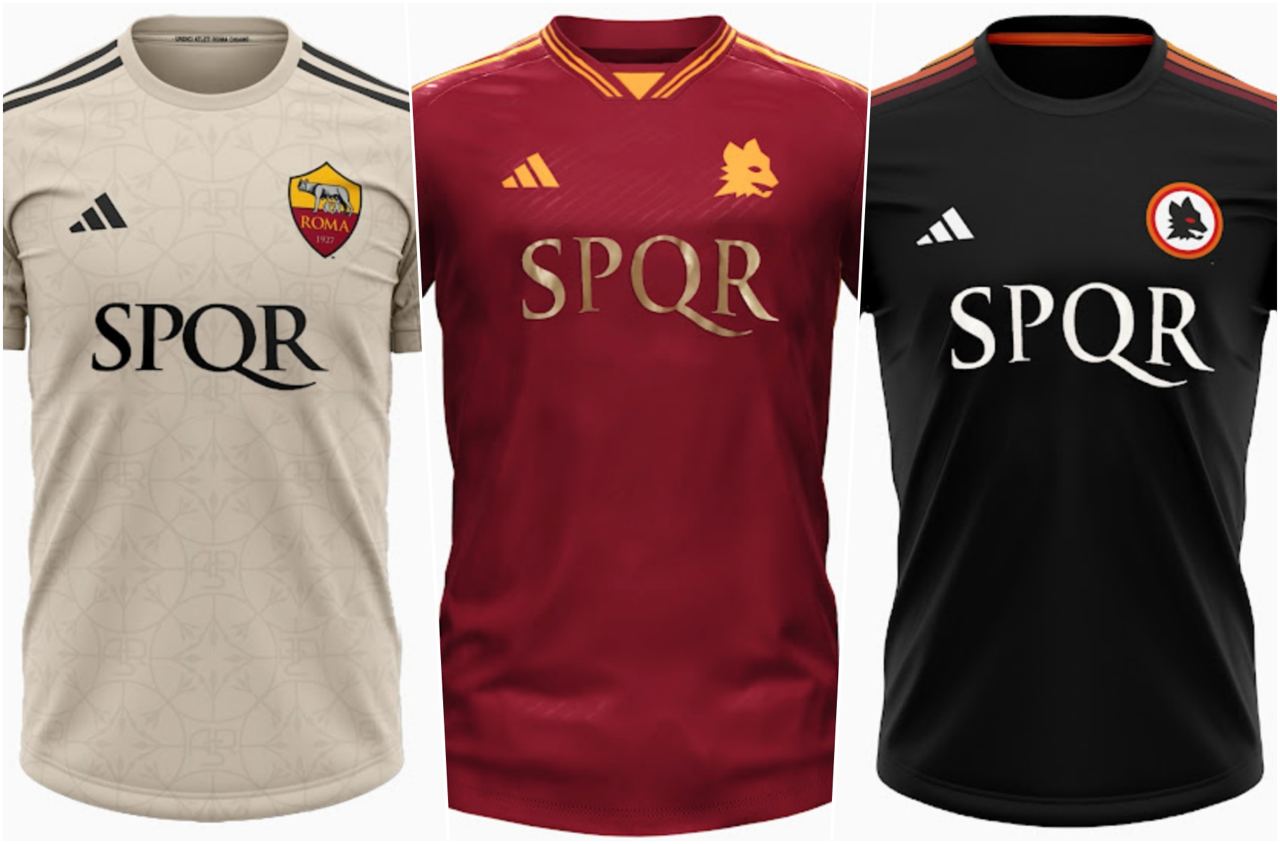 FOTO - Nuove anticipazioni: ecco le tre divise Adidas per la Roma 2023/24