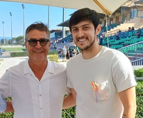 Sardar Azmoun in compagnia di Antonio Di Carlo