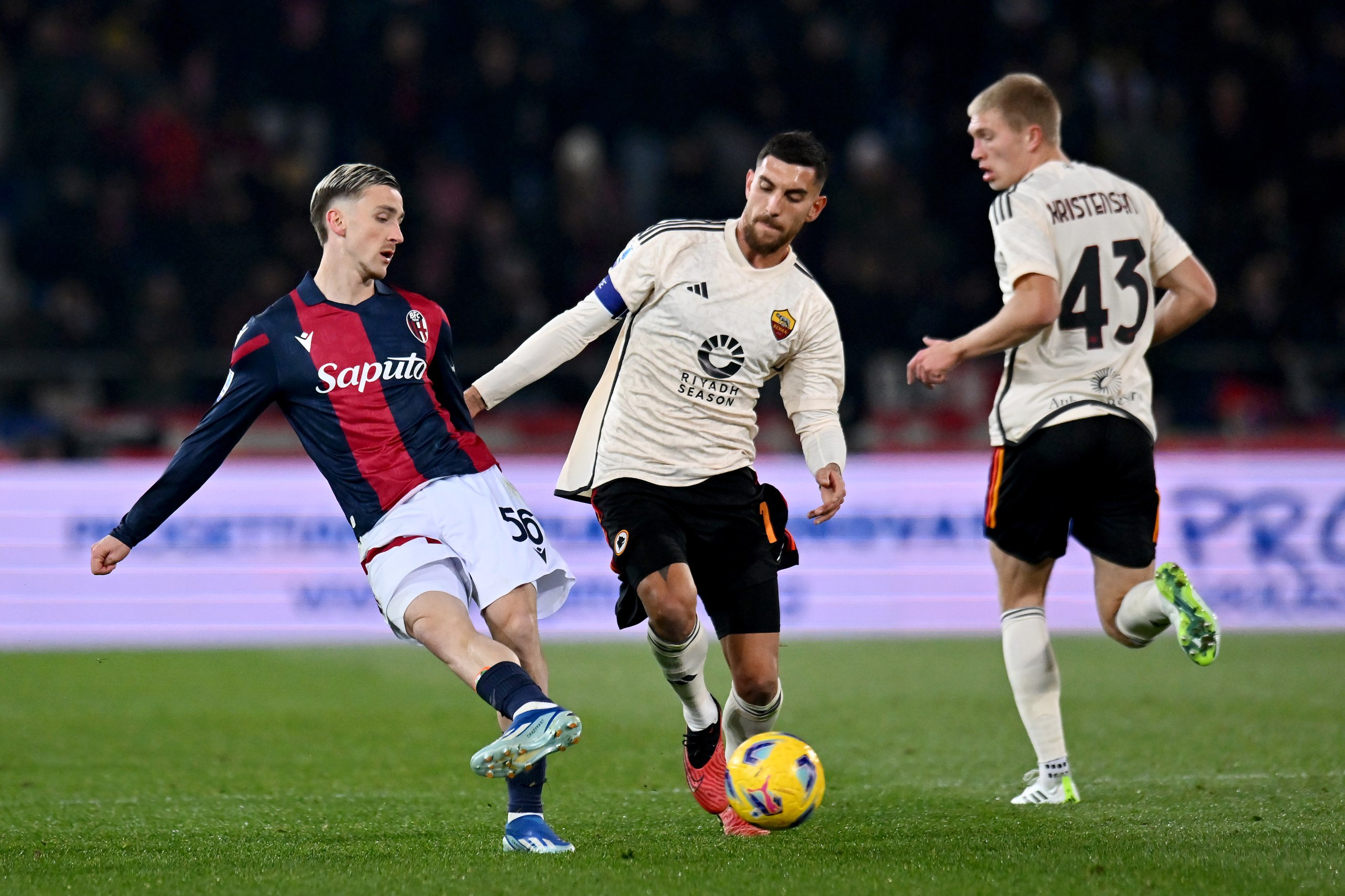 Lorenzo Pellegrini durante Bologna Roma