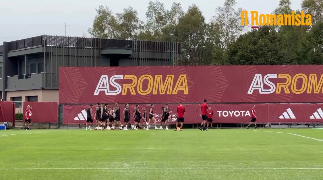 I giallorossi si allenano a Trigoria